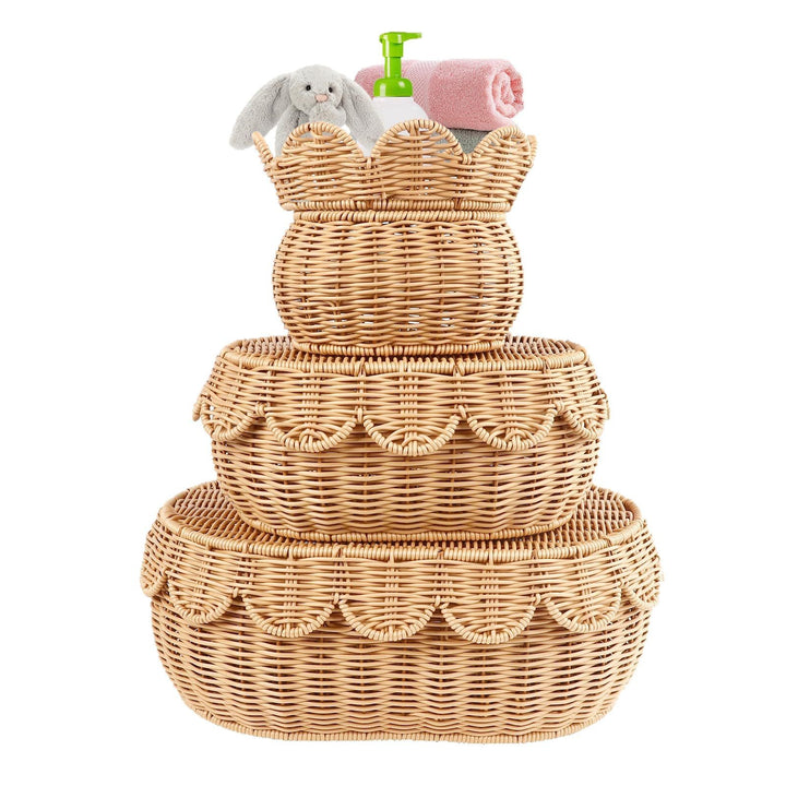 Ornate decoration basket made from natural materials