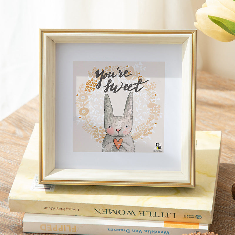 Cute Animal Illustration Framed Art for Home