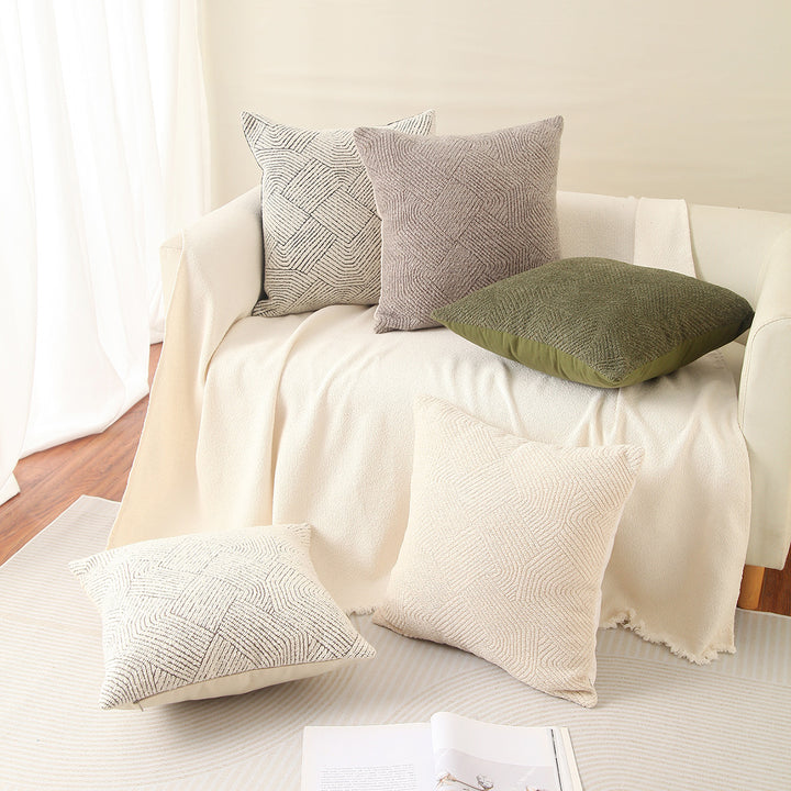 Textured Weave Throw Pillow for Sofa Decor