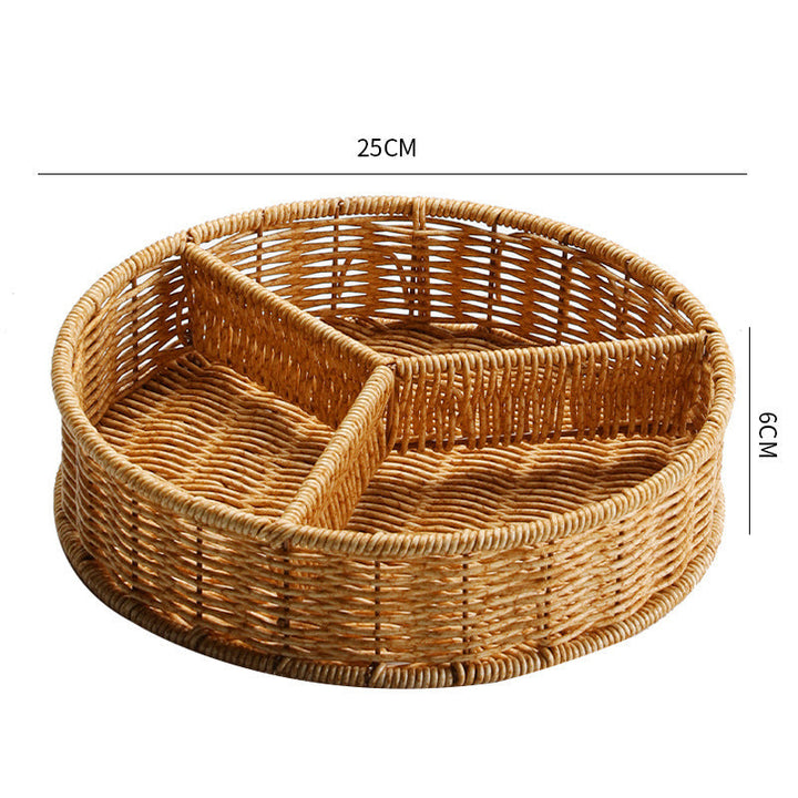 Multi-Sectional Woven Storage Basket