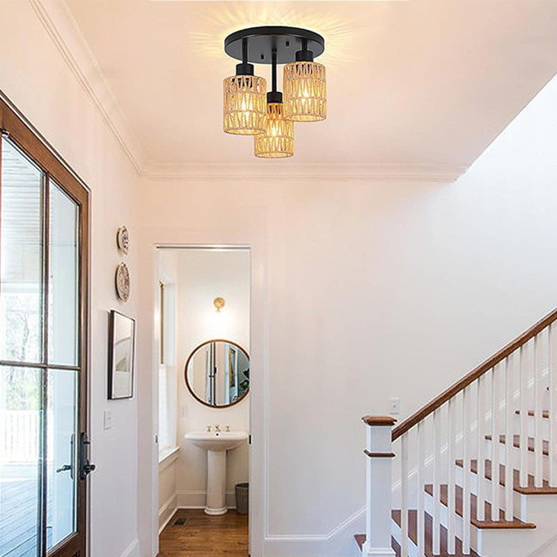 Rattan ceiling light