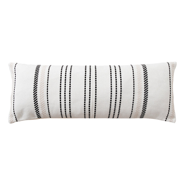Long woven cushion cover in Boho stripe look with cotton texture
