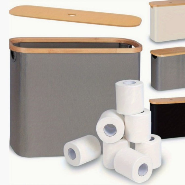 Multifunctional laundry storage box with bamboo lid