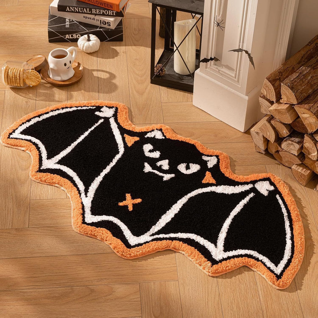 Halloween-Themed Decorative Spider Web Mat for Home