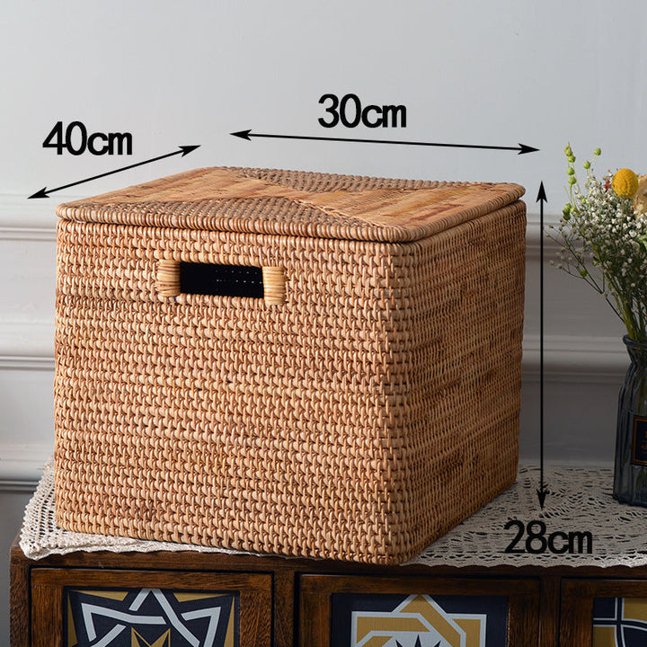Storage box made of woven material