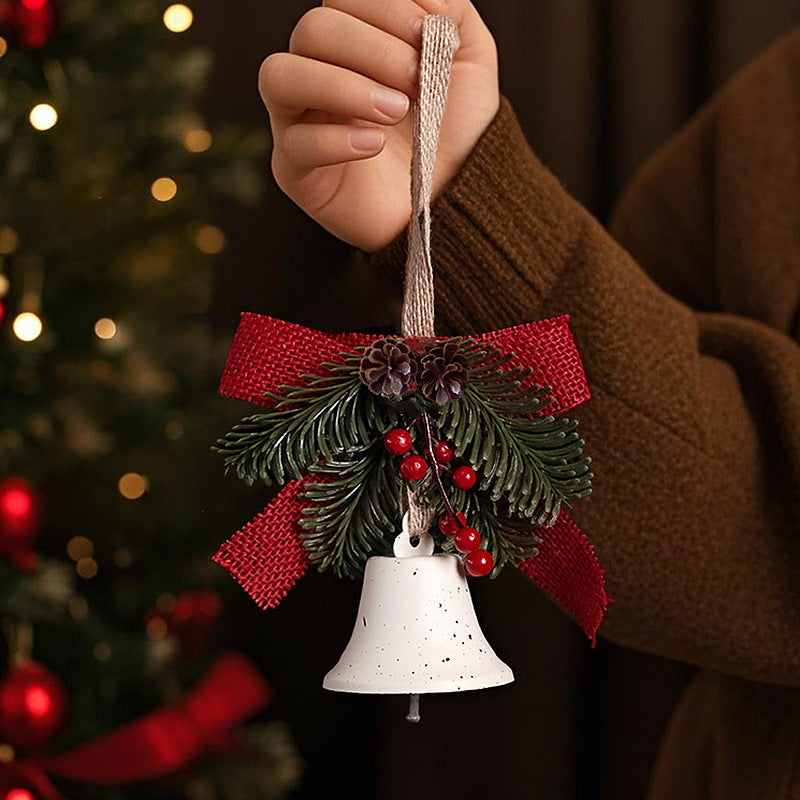 Festive Christmas bell with pine cone decoration