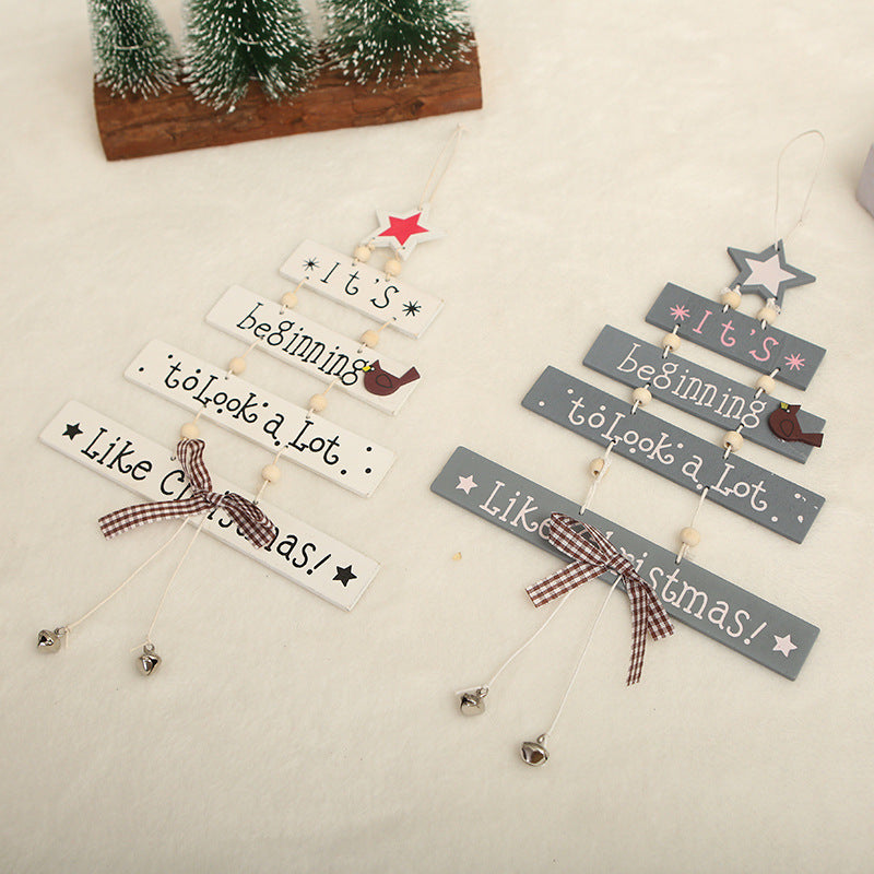 Decorative wooden sign with Christmas greeting