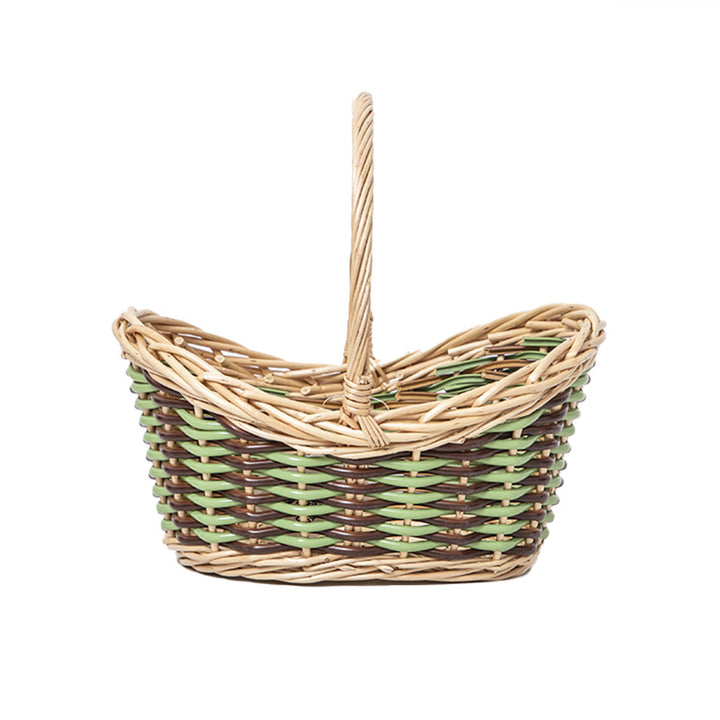 Basket with ergonomic carrying handle