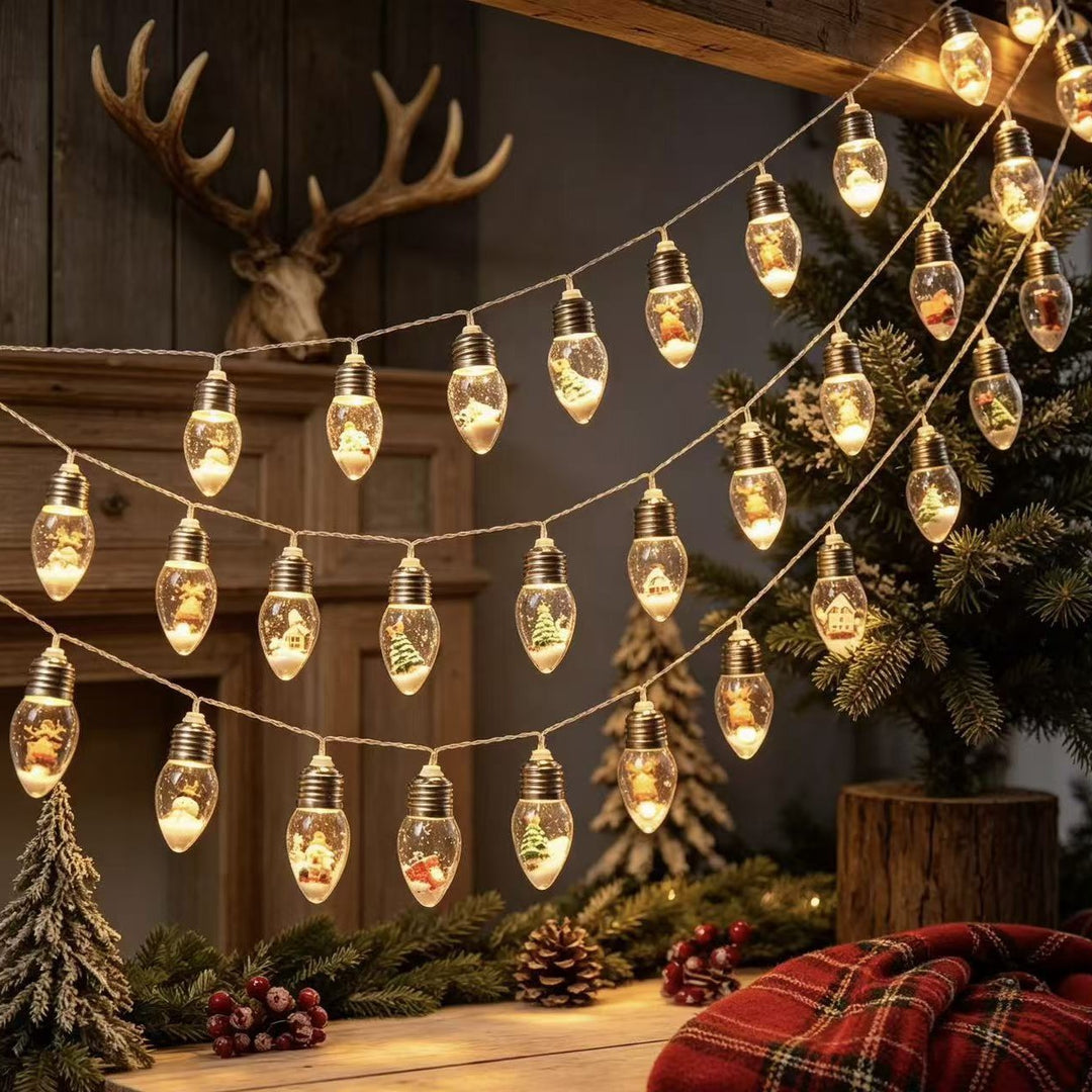 Christmas Snow Globe LED Lamp String Lights