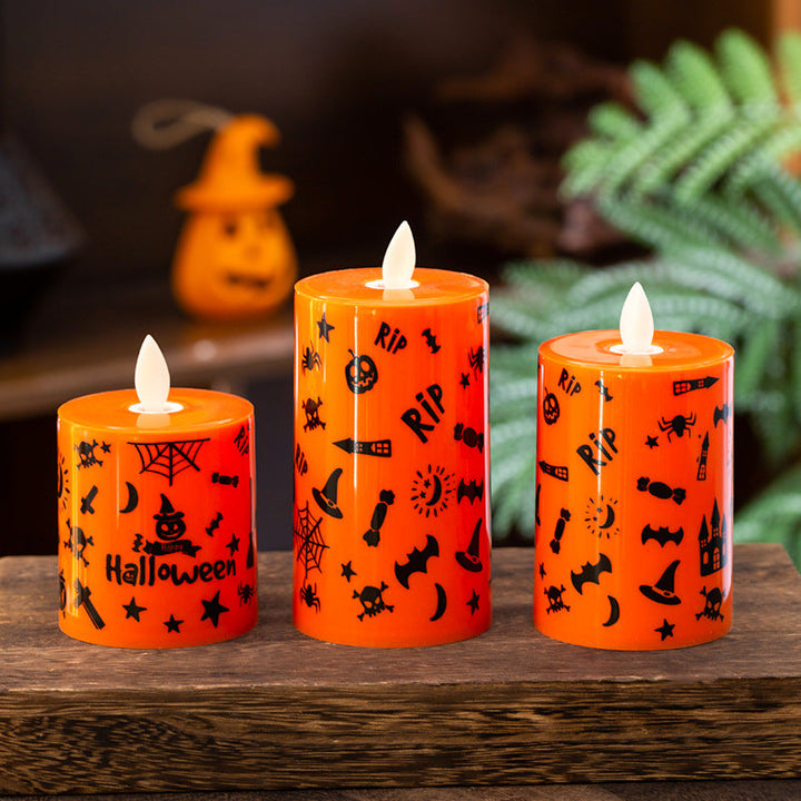 LED decorative candle with Halloween motif