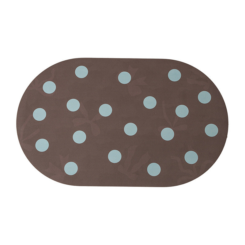 Washable placemat individual with dotted pattern, PVC-coated and non-slip bottom