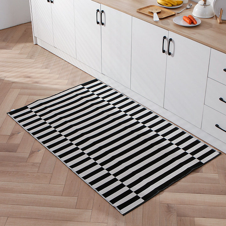 Checkered Pattern Doormat made of easy-care microfiber carpet