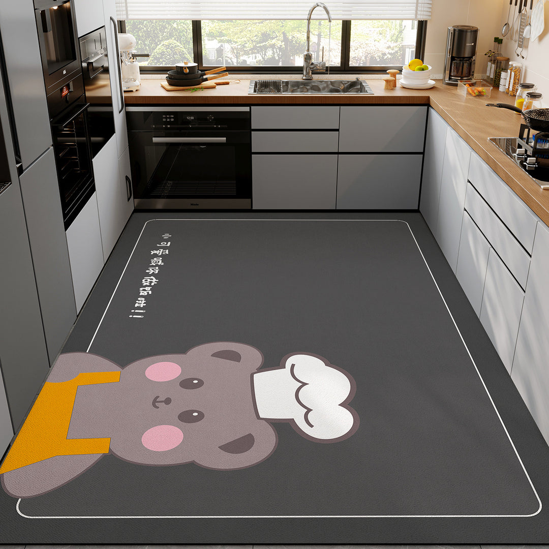Floral Pattern Kitchen Mat