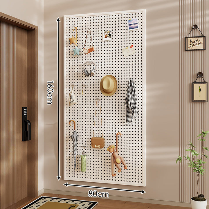 Wall-Mounted Perforated Pegboard Organizer Panel with Metal Frame