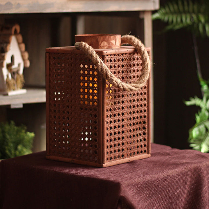 Decorative lantern holder made of natural material