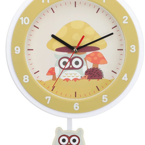 Wall clock with colorful animal design