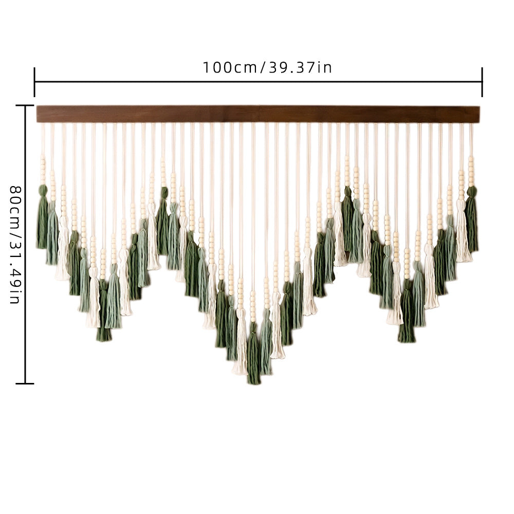 Artful macramé wall hanging with gradient and elegant tassels
