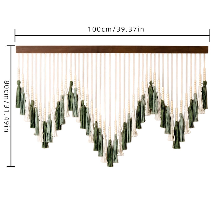 Artful macramé wall hanging with gradient and elegant tassels