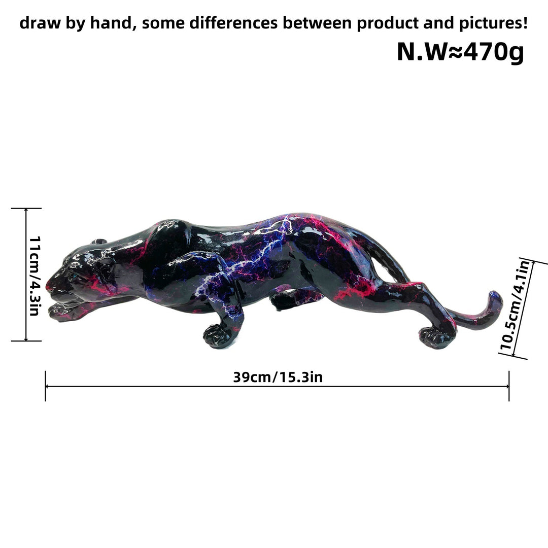 Artistic and colorful animal figure in panther shape