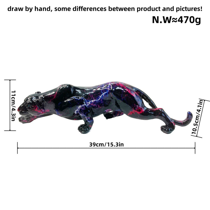 Artistic and colorful animal figure in panther shape