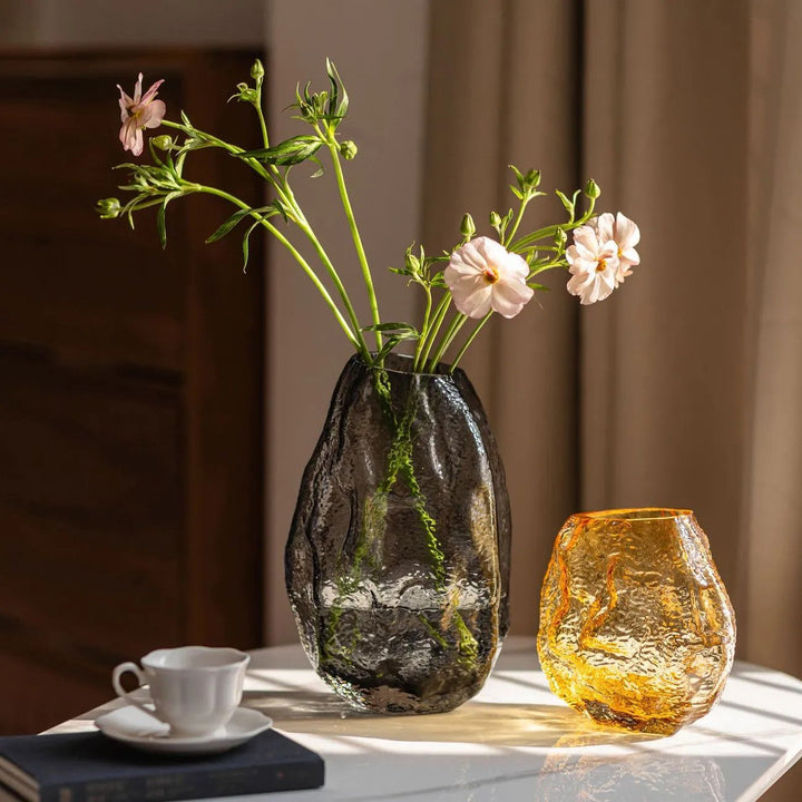 Handcrafted Textured Glass Vase