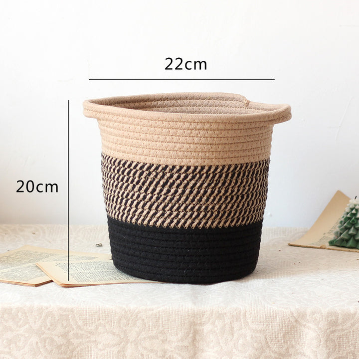 Stylish storage bucket made of woven natural material