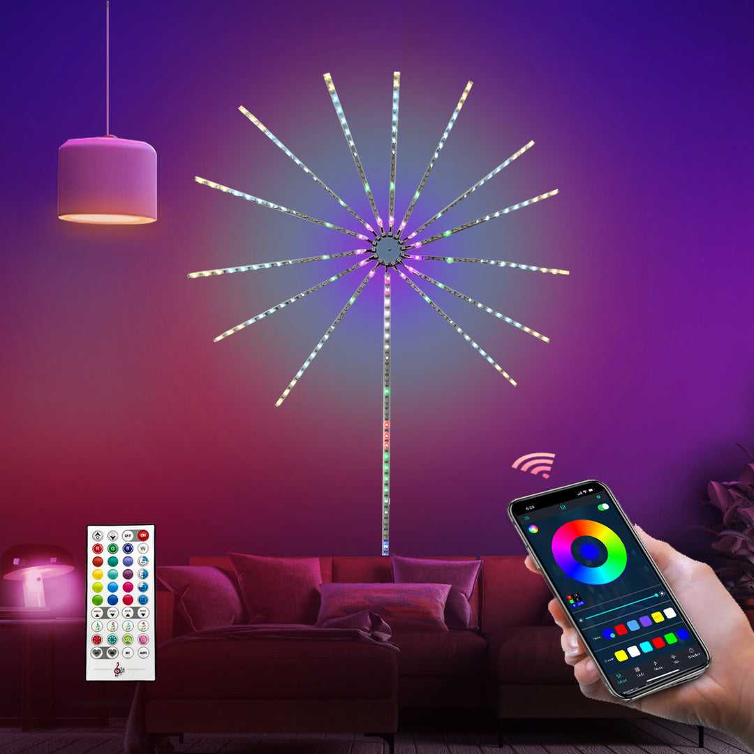 Hanging Star Explosion LED Fairy Light Sphere with Remote Control