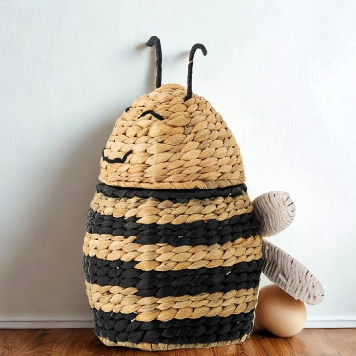 Handcrafted decoration basket made of natural materials