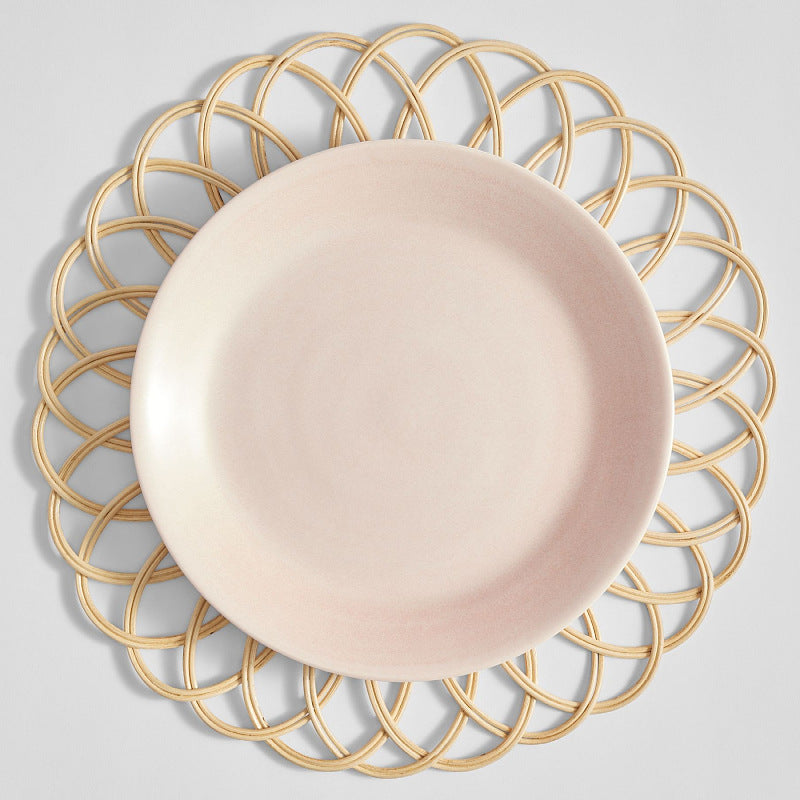 Decorative coaster made of woven rattan