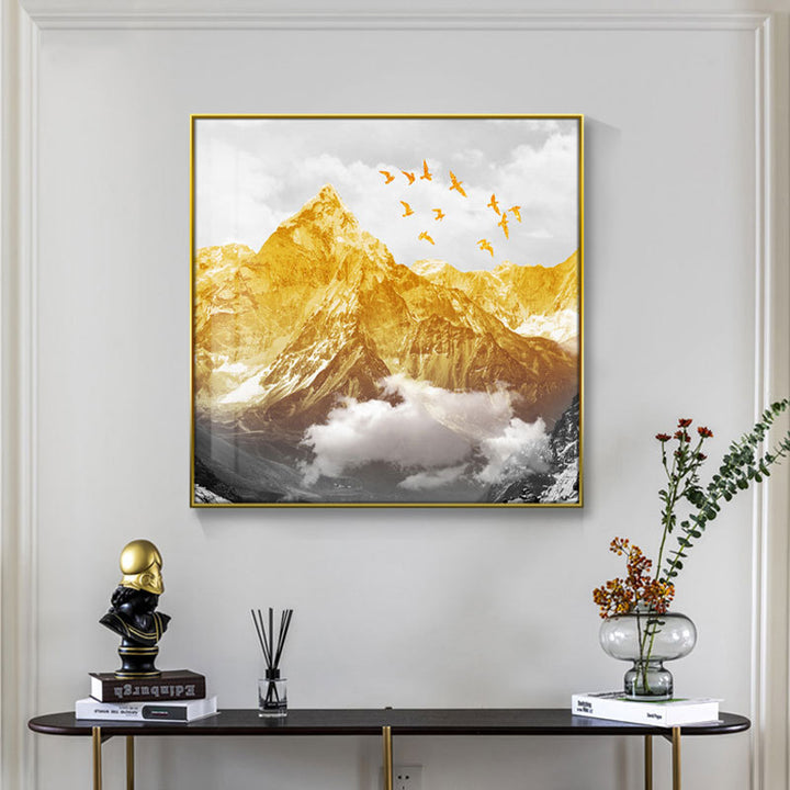 Framed Abstract Mountain Artwork