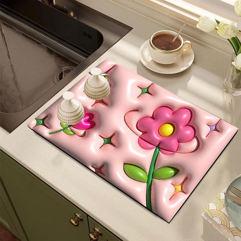 Cute Cartoon Dog-Themed Kitchen Mat