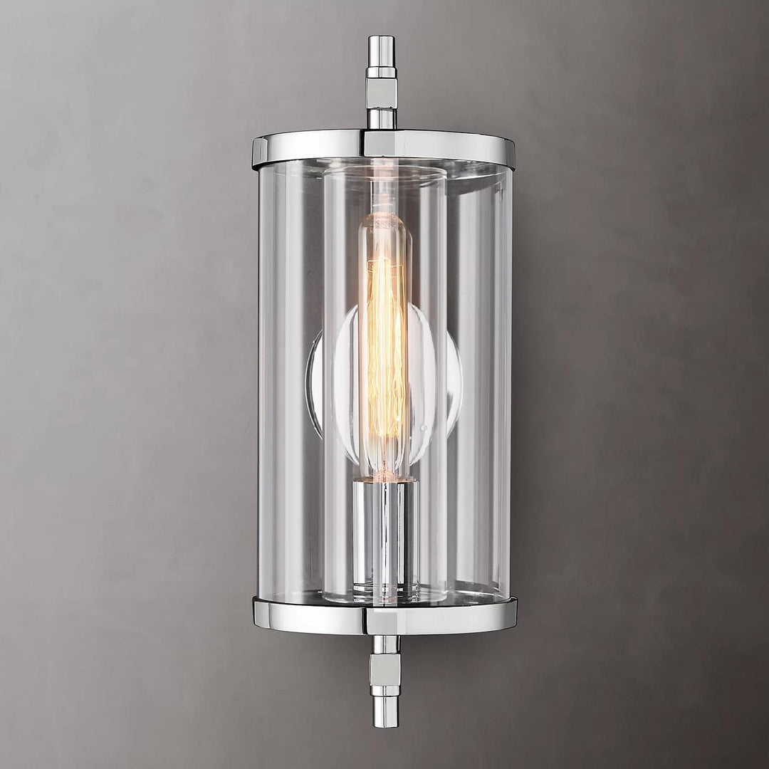Vintage Industrial Clear Glass Wall Sconces