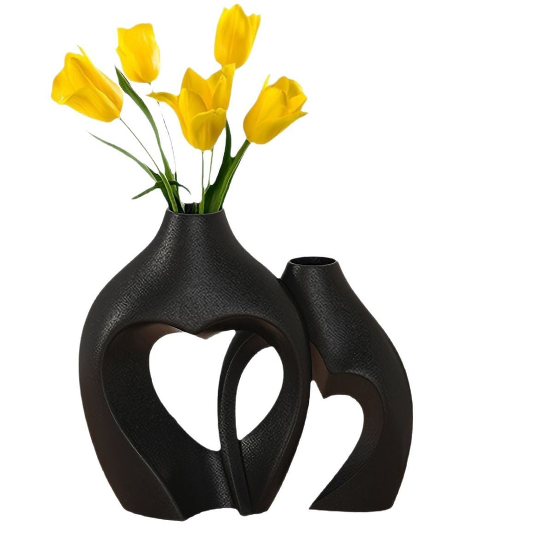 Heart-Shaped Decorative Ceramic Vases