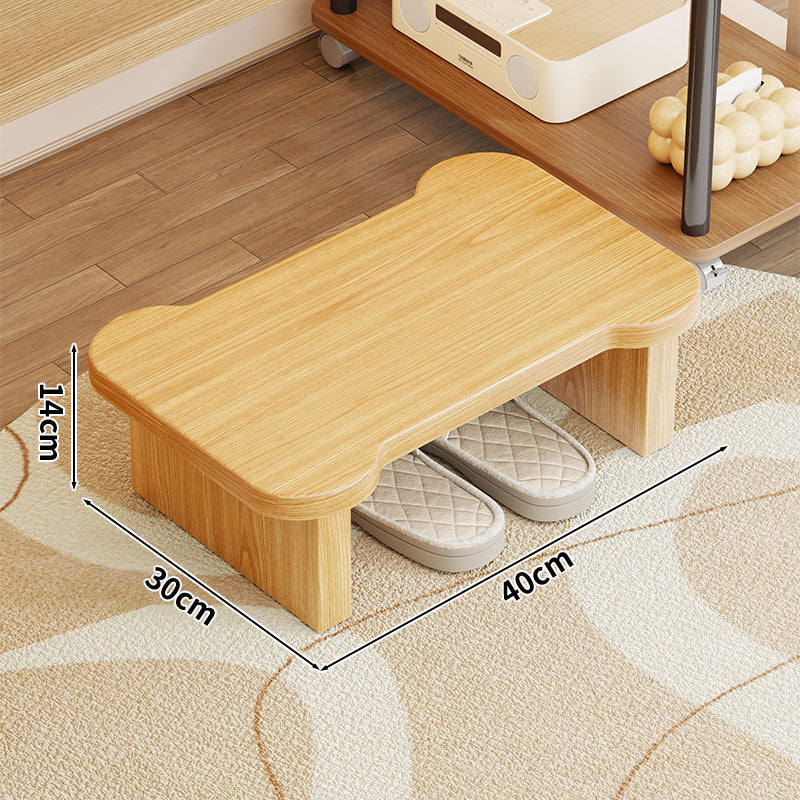 Low Wooden Slipper Bench with Under-Seat Storage