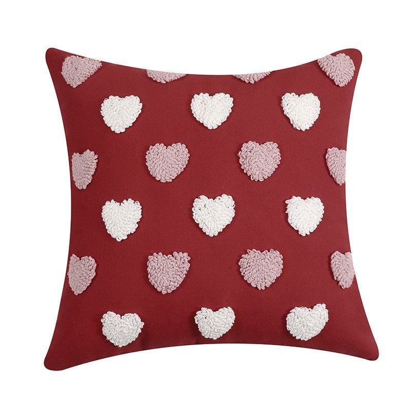 Decorative Heart Motif Throw Pillow