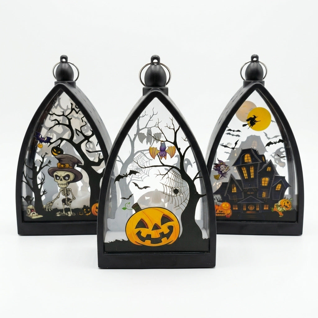 Layered Halloween Gothic Bow LED Lantern