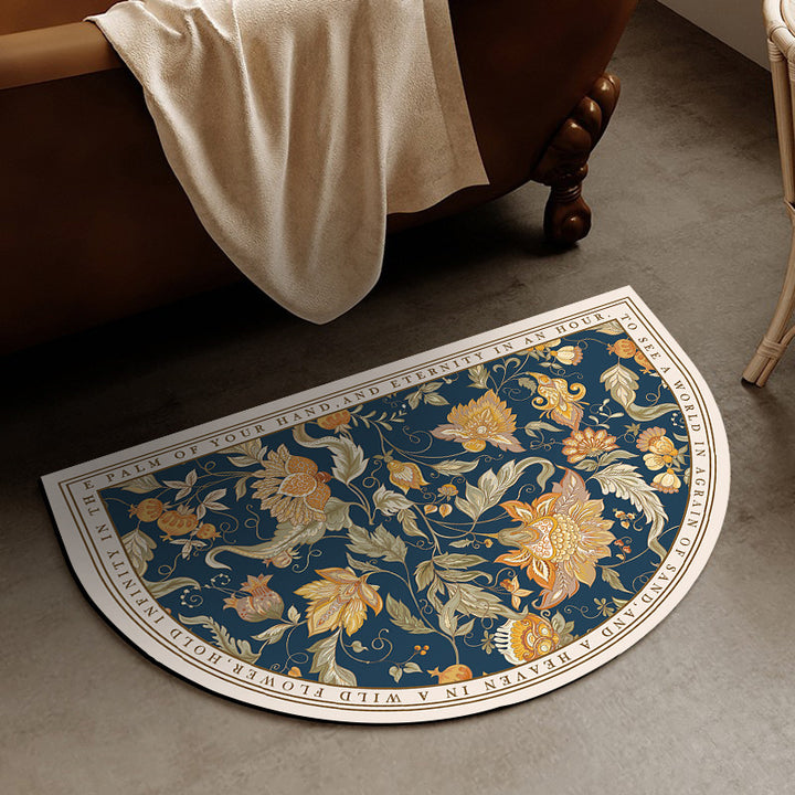 Elegant Floral Design Area Mat for Home