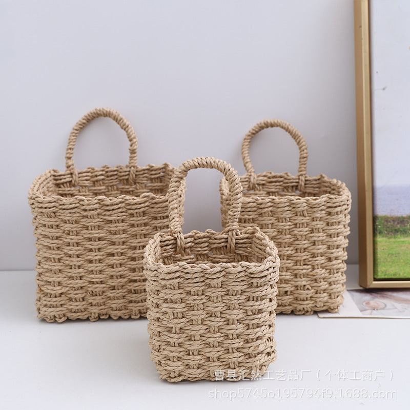 Natural Fiber Handwoven Storage Basket