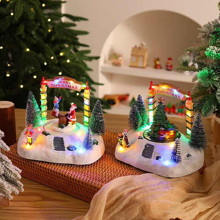 Festive Christmas decoration with lights