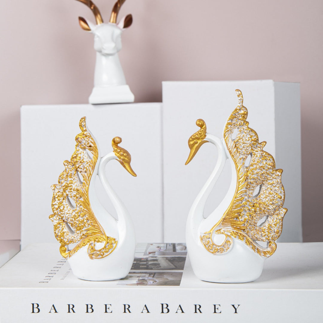 Elegant Ceramic Swan Figurines