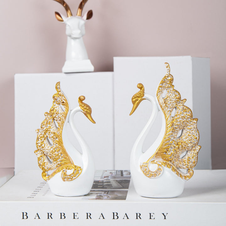 Elegant Ceramic Swan Figurines