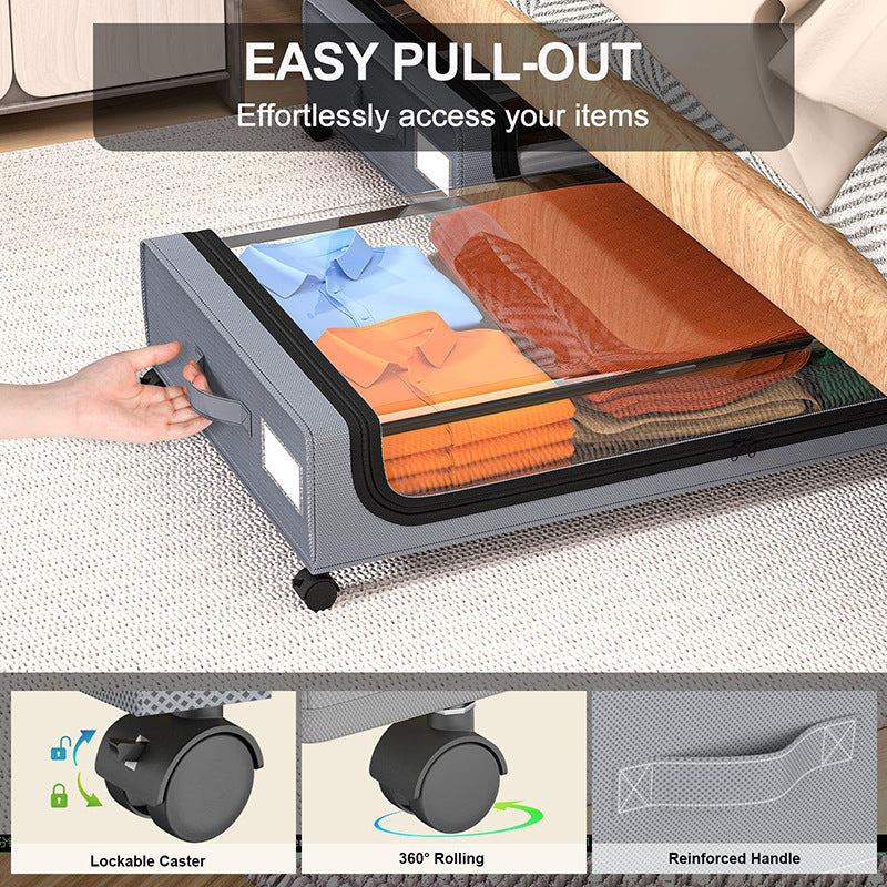 Storage box with wheels