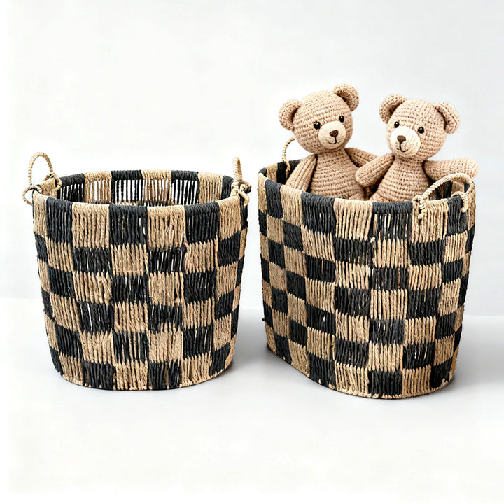 Stylish storage basket with handles