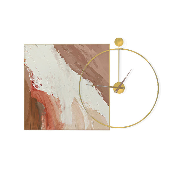 Artistic Wall Clock and Framed Abstract Artwork