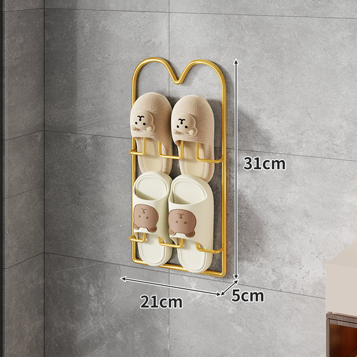 Wall-Mounted Vertical Shower Slipper Rack Single-Pair Organizer