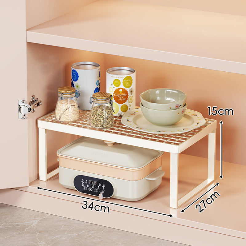 Ventilated Metal Grid Cabinet Shelf Organizer Rack