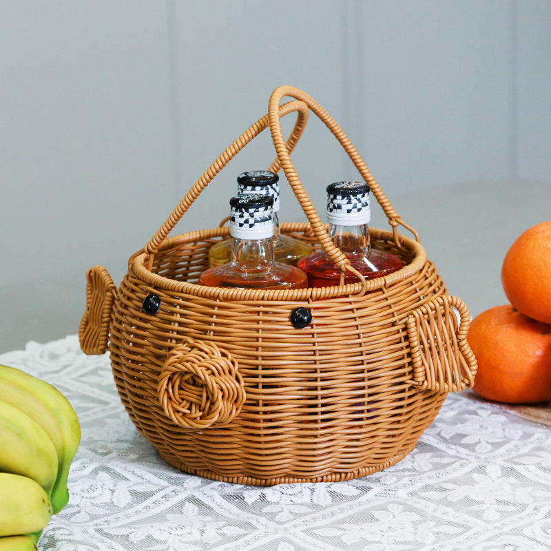 Decorative Animal-Shaped Woven Storage Basket