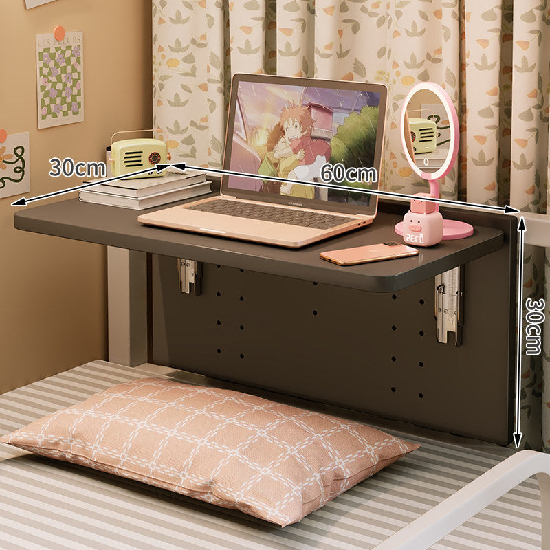 Fold-Down Wall-Mounted Bedside Laptop Shelf with Folding Support Brackets