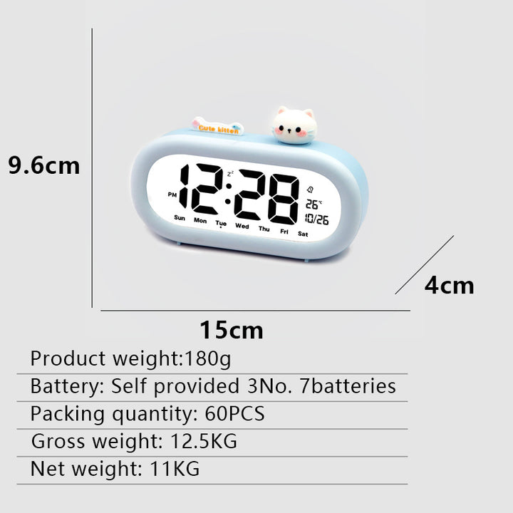 Digital Bedroom Alarm Clock with Temperature Display