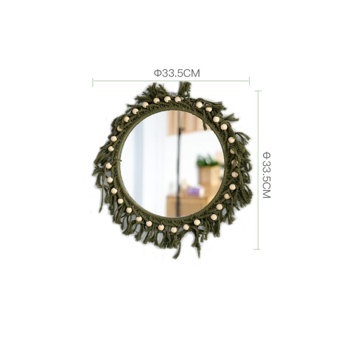 Beef mirror with macrame frame